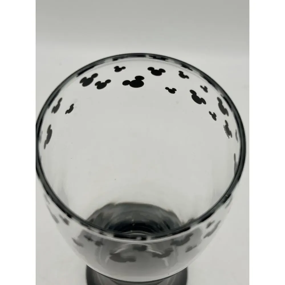 Disney Parks Mickey Mouse Icons Pilsner Glass Clear Black Base Disney